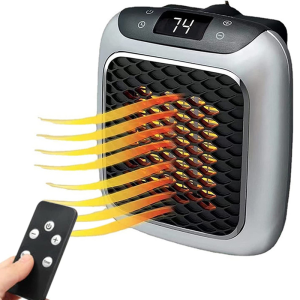 0 main petit radiateur electrique intelligent 800w sortie murale thermostat reglable minuterie affichage led chauffage rapide 2