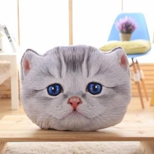 coussin tete de chat accessoires chat au bonheur du chat boutique daccessoires pour votre chat variante 3 40cm 831421