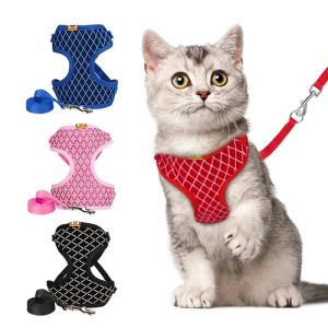 harnais pour chat carreaux accessoires chat au bonheur du chat boutique daccessoires pour votre chat 630363