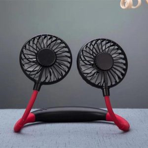 img 4 2000MA Hand Free Sports Dual Fan Portable Neck Band Hanging USB Battery Rechargeable Mini Cooler Fan