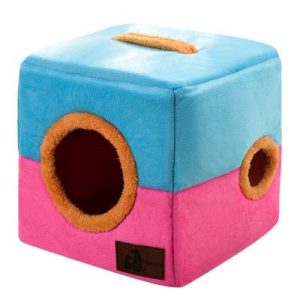 niche pour chat cube tunnel accessoires chat au bonheur du chat boutique daccessoires pour votre chat bleurose s 642548