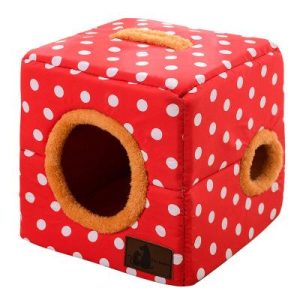 niche pour chat cube tunnel accessoires chat au bonheur du chat boutique daccessoires pour votre chat rouge s 228522