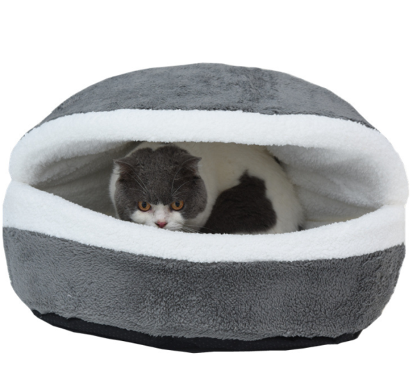 niche pour chat hamburger accessoires chat au bonheur du chat boutique daccessoires pour votre chat gris l 55x40 cm 684309