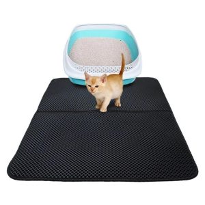 tapis de sol pour litiere accessoires chat au bonheur du chat boutique daccessoires pour votre chat noir m 420530