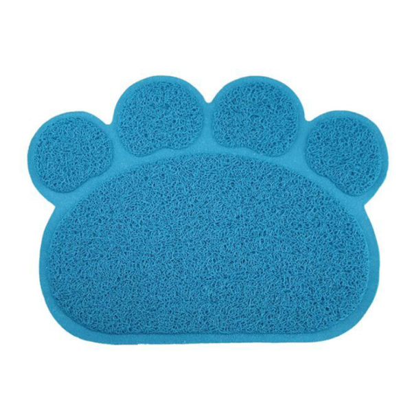 tapis de sol pour litiere patte de chat tapis de sol au bonheur du chat boutique daccessoires pour votre chat bleu 611336
