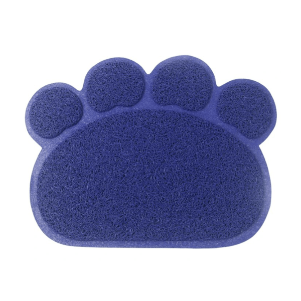 tapis de sol pour litiere patte de chat tapis de sol au bonheur du chat boutique daccessoires pour votre chat bleu marin 105284